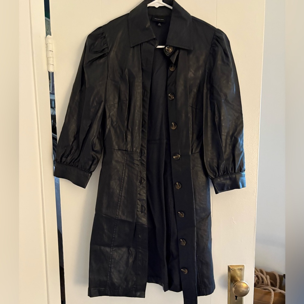Who What Wear Black Leather Jacket with Structured Silhouette